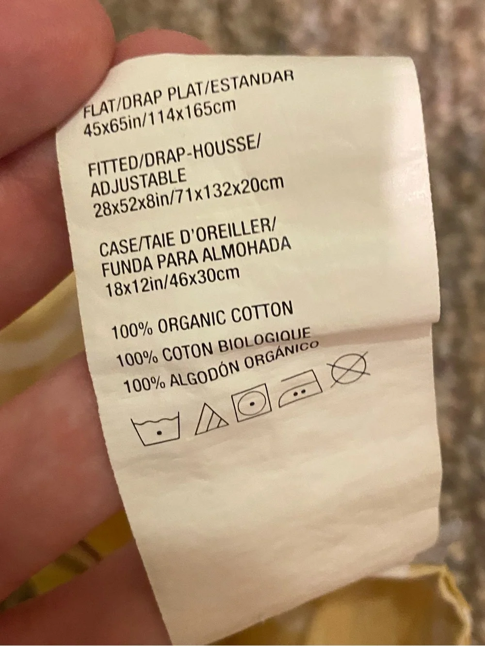 Crate & Barrel Toddler Flat Sheet & Case Yellow